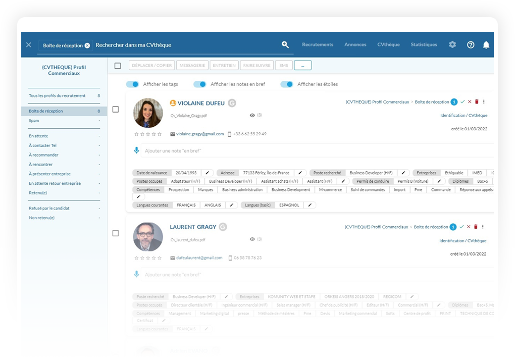 illustration outil tri candidature